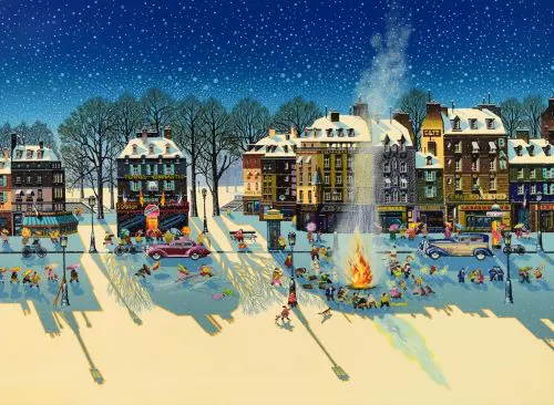ヒロ・ヤマガタの絵画作品　タイトルは、スノーファイヤー